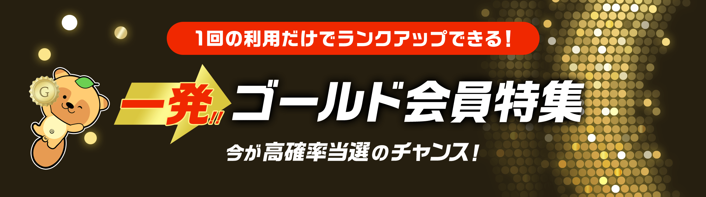 1回の利用だけでランクアップできる！ゴールド会員特集