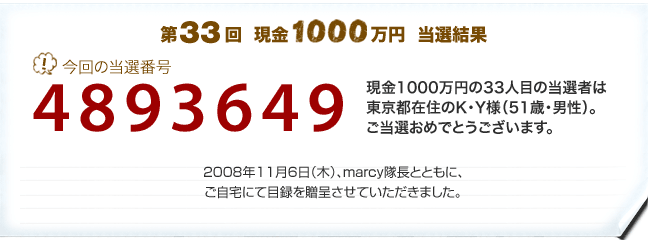 第33回 当選者インタビュー 現金1000万円プレゼント 懸賞 プレゼントならドリームメール